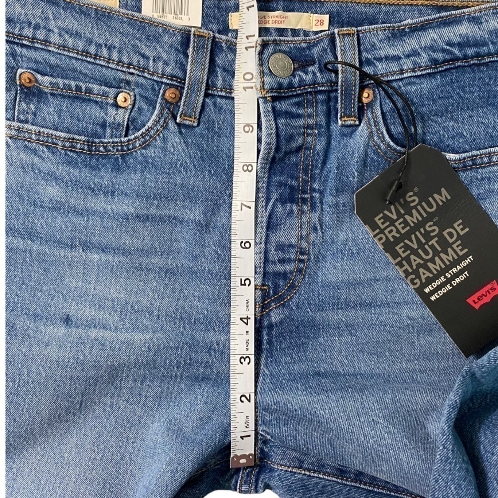 Levi’s Wedgie Straight Jazz Jive Sound Denim Jeans Size 28 x 26 IRREGULAR - Picture 15 of 16